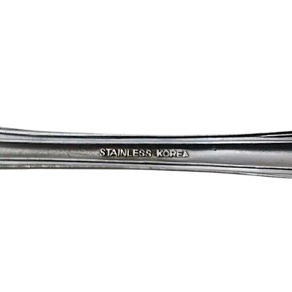 Vintage Stainless Steel Serving Meat Fork Flatware Floral Pattern 8.5" Korea - Picture 5 of 6